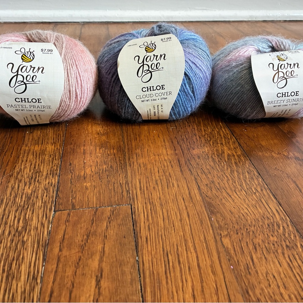 Yarn Bee Chloe Yarn Set - Pastel Prairie, Cloud Cover, Breezy Sunrise